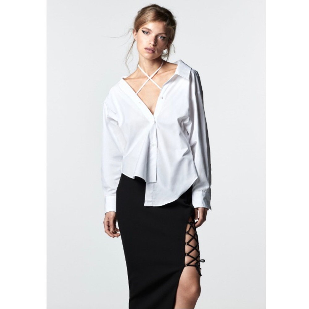 ZARA LACED PENCIL SKIRT
